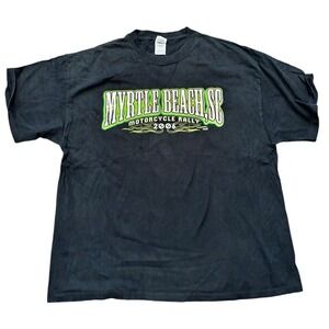 Myrtle‎ Beach SC 2006 Motorcycle Rally Black/Green XL T-Shirt Lightning Dice